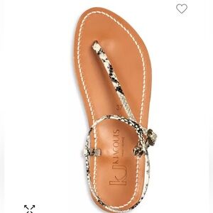 New K.Jacques Vassili Snake Embossed Thong Sandals- 36